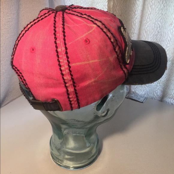 Pink "Americana" Caps w/ Black Stitching - Picture 8 of 12